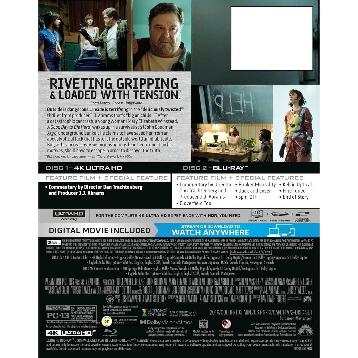 10 Cloverfield Lane (10th Anniversary Limited Edition Steelbook) 4K UHD + Blu-ray + Digital [Paramount US] - Image 4
