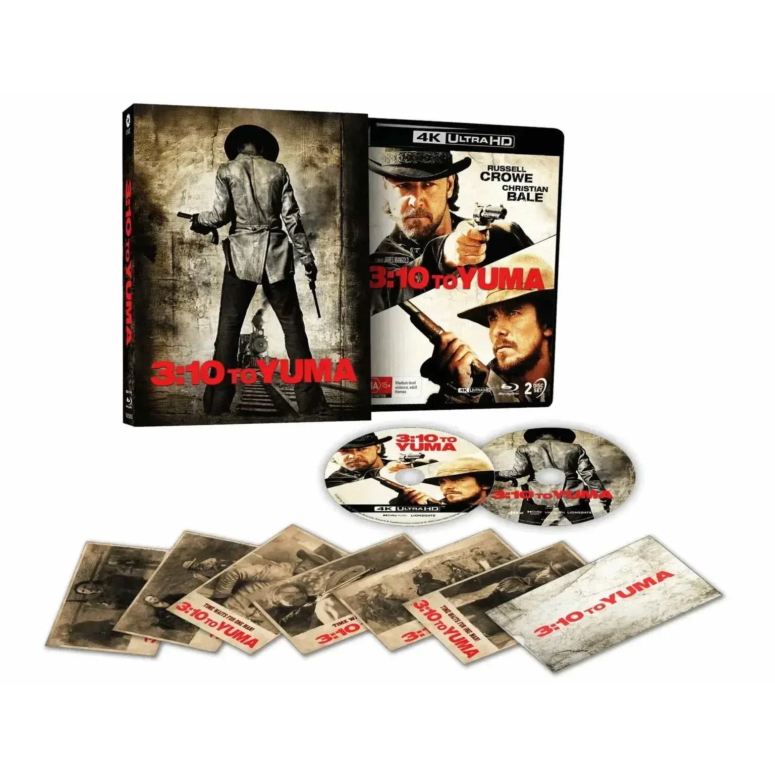 3:10 To Yuma (2007) – 4K UHD + Blu-Ray Limited Edition 3D Lenticular Hardcase + Art Cards (Via Vision)