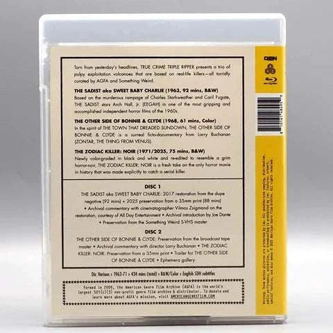 American Genre Film Archive (AGFA) - True Crime Tripple Ripper Blu-Ray w/ Limited Edition Slipcover - Image 5