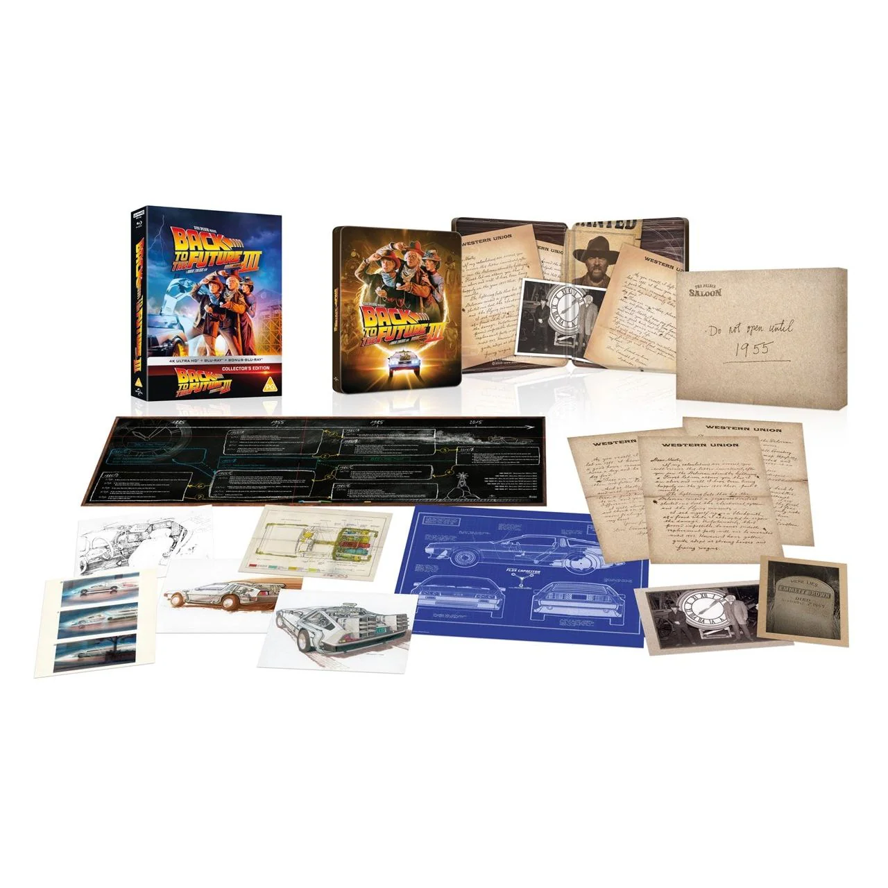Back to the Future: Part III (UK) Limited Collectors Edition Steelbook 4K Ultra HD + Blu-Ray w/ Rigid Case + Extras [REGION FREE]