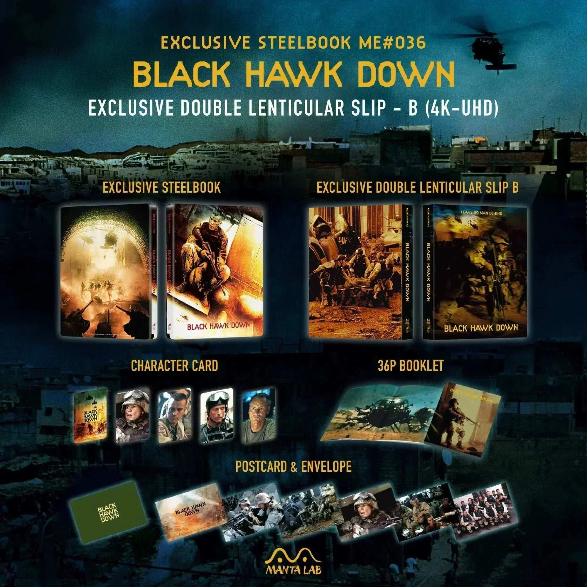 Black Hawk Down Steelbook 4K UHD + Blu-Ray - One Click (Manta Lab ME #36) - Image 12