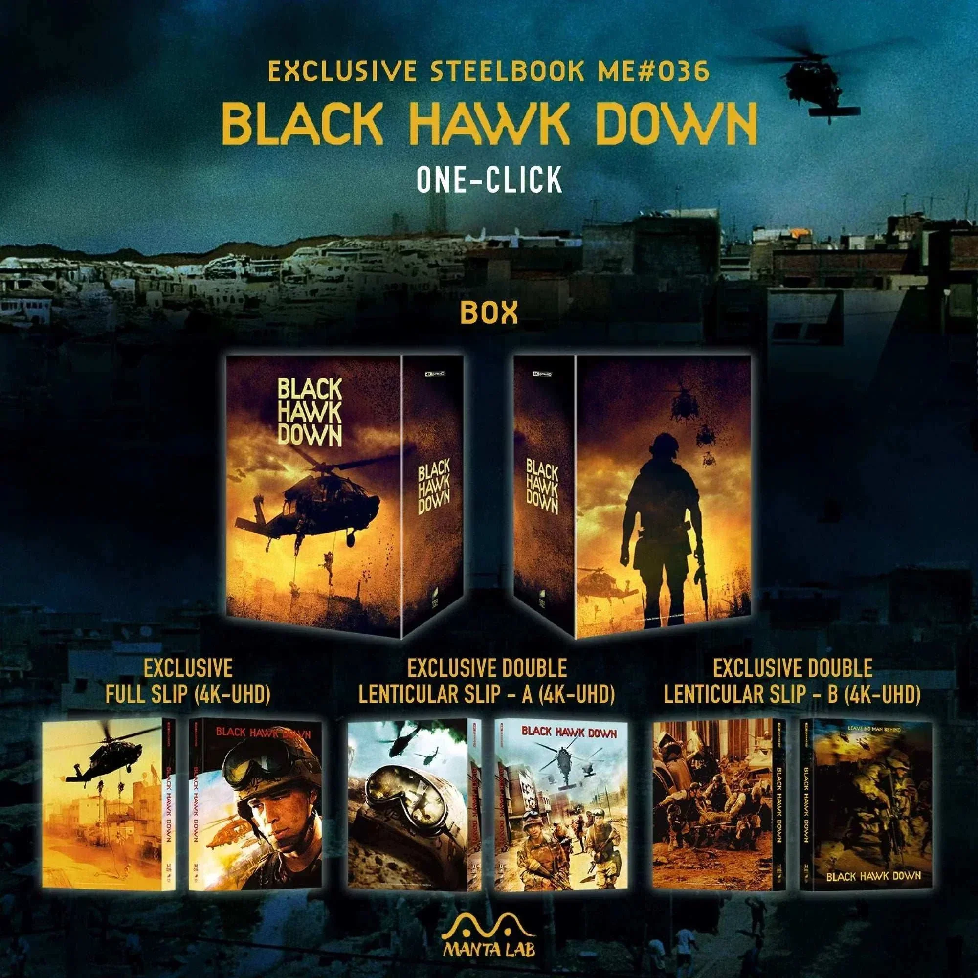 Black Hawk Down Steelbook 4K UHD + Blu-Ray - One Click (Manta Lab ME #36) - Image 3
