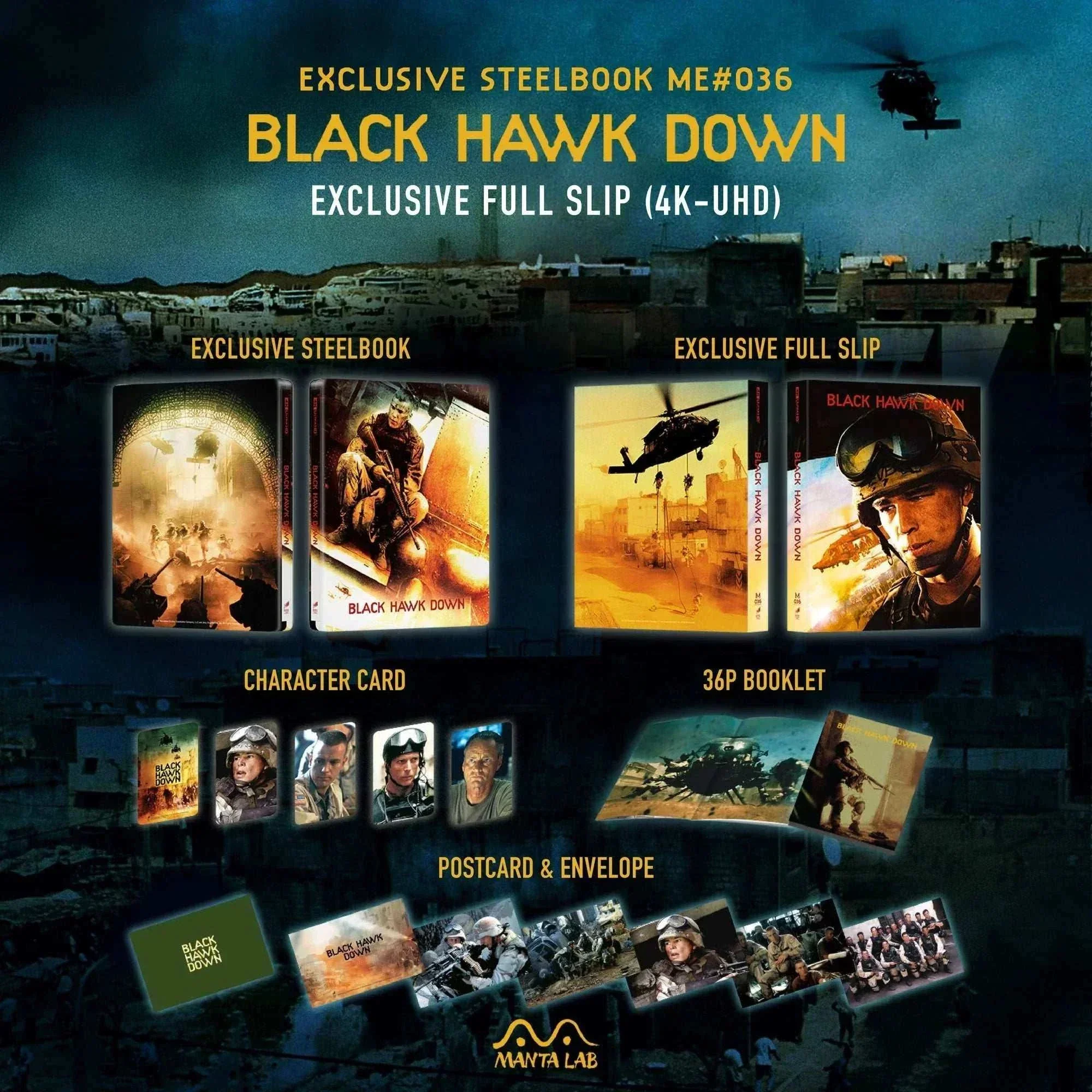 Black Hawk Down Steelbook 4K UHD + Blu-Ray - One Click (Manta Lab ME #36) - Image 6