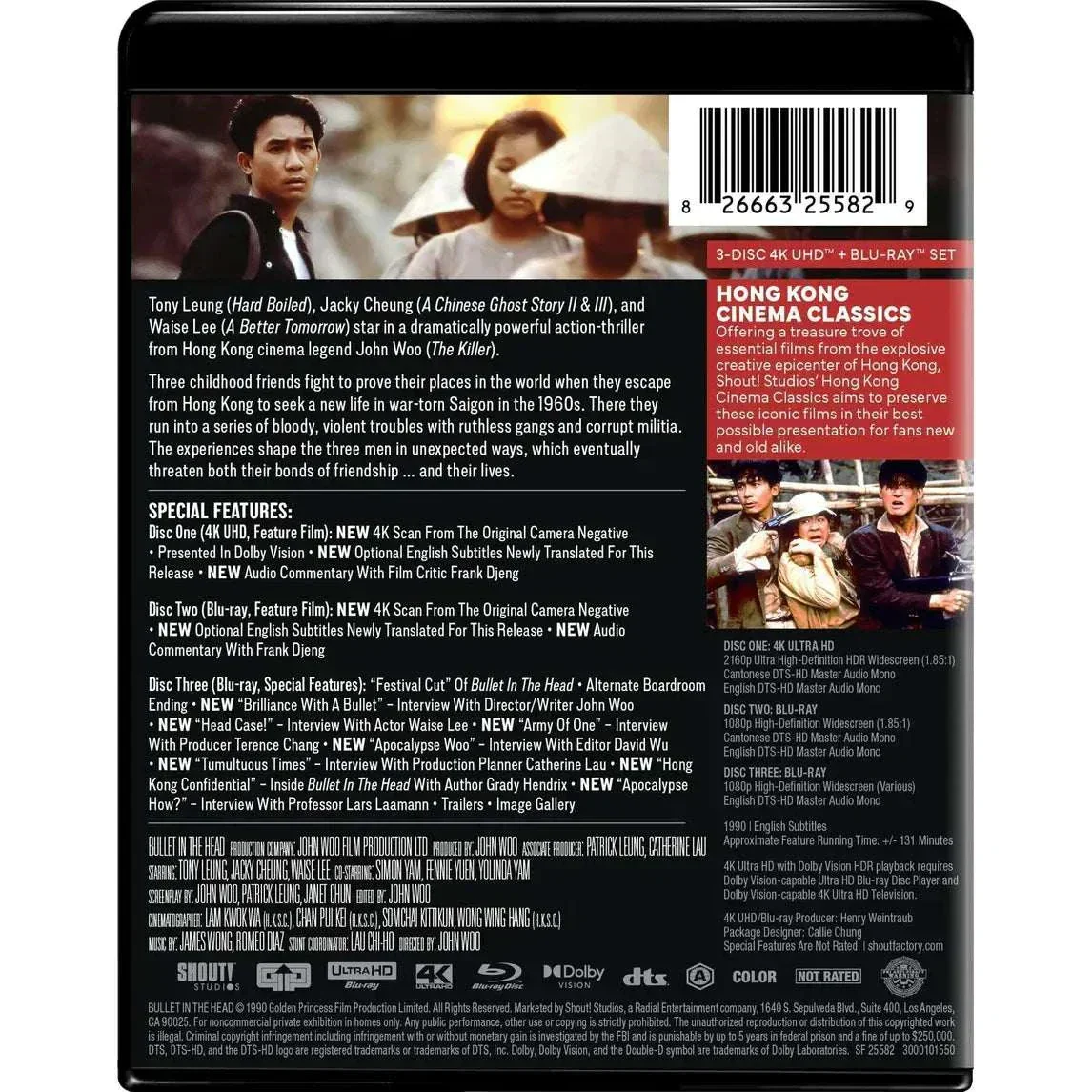 Bullet in the Head 4K UHD + Blu-Ray w/ Slipcover (Shout Factory) [Hong Kong Cinema Classics] - Image 3