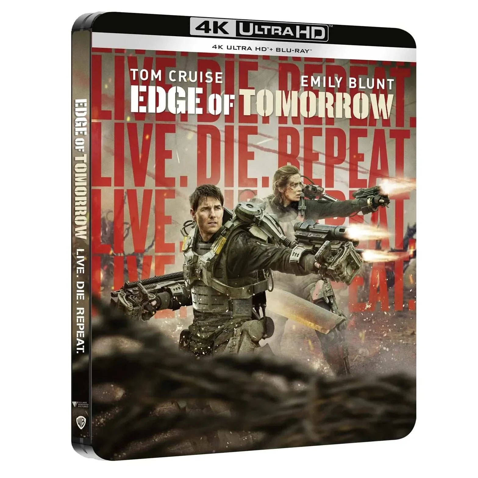 Edge Of Tomorrow - Live Die Repeat (Warner Bros. UK) Limited Edition Steelbook 4K UHD + Blu-Ray [REGION FREE]