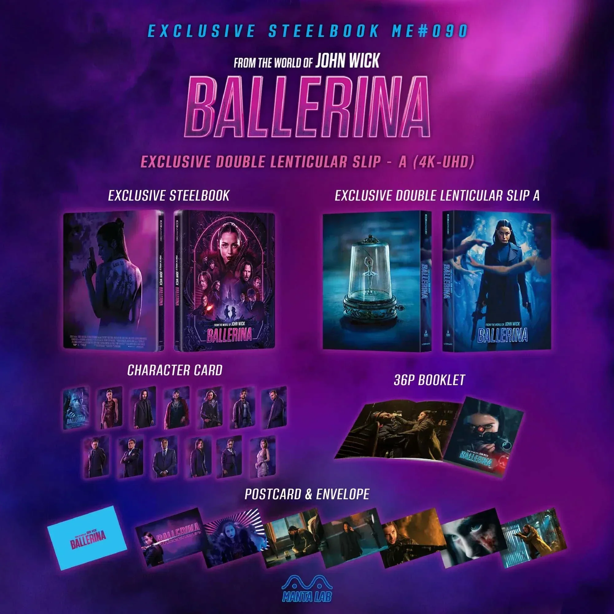 From the World of John Wick: Ballerina [DOUBLE LENTICULAR - A] Steelbook 4K UHD + Blu-Ray (Manta Lab ME #90) - Image 3