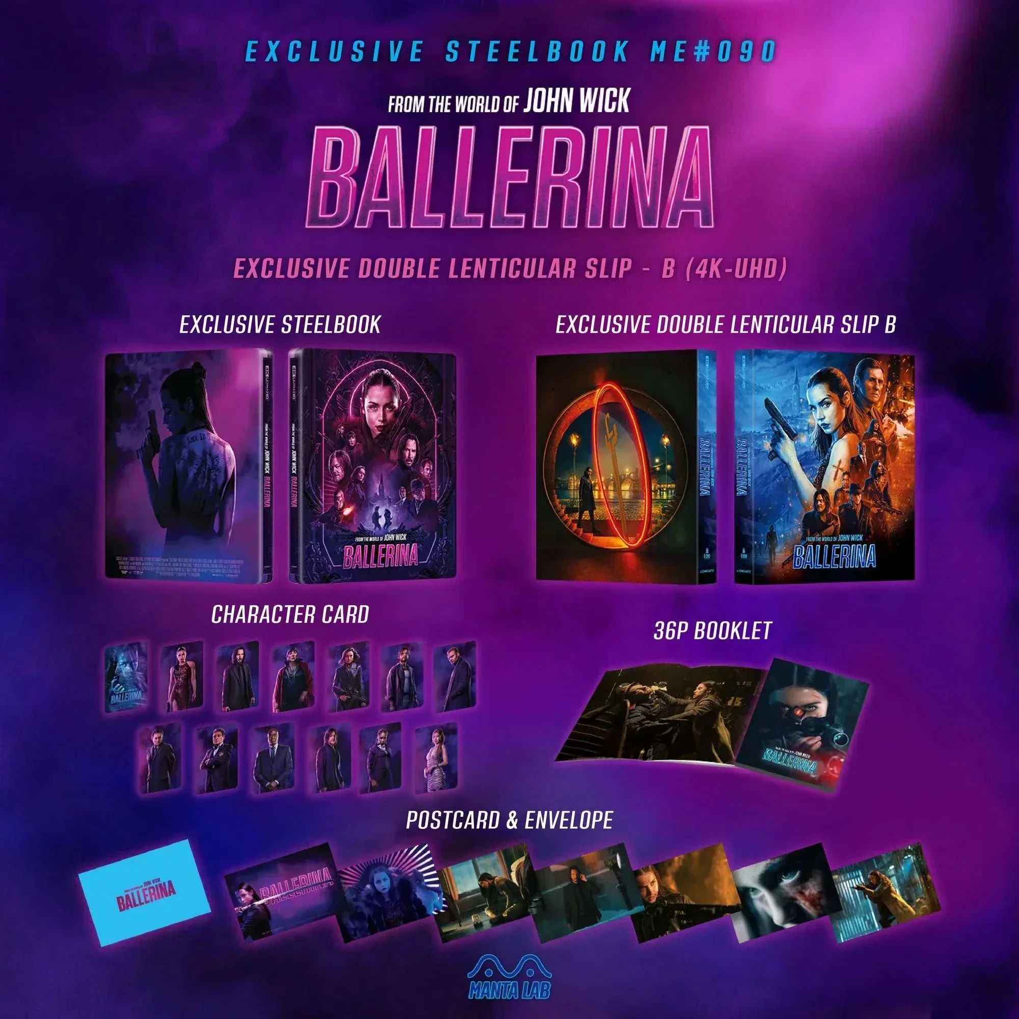 From the World of John Wick: Ballerina [DOUBLE LENTICULAR - B] Steelbook 4K UHD + Blu-Ray (Manta Lab ME #90) - Image 3