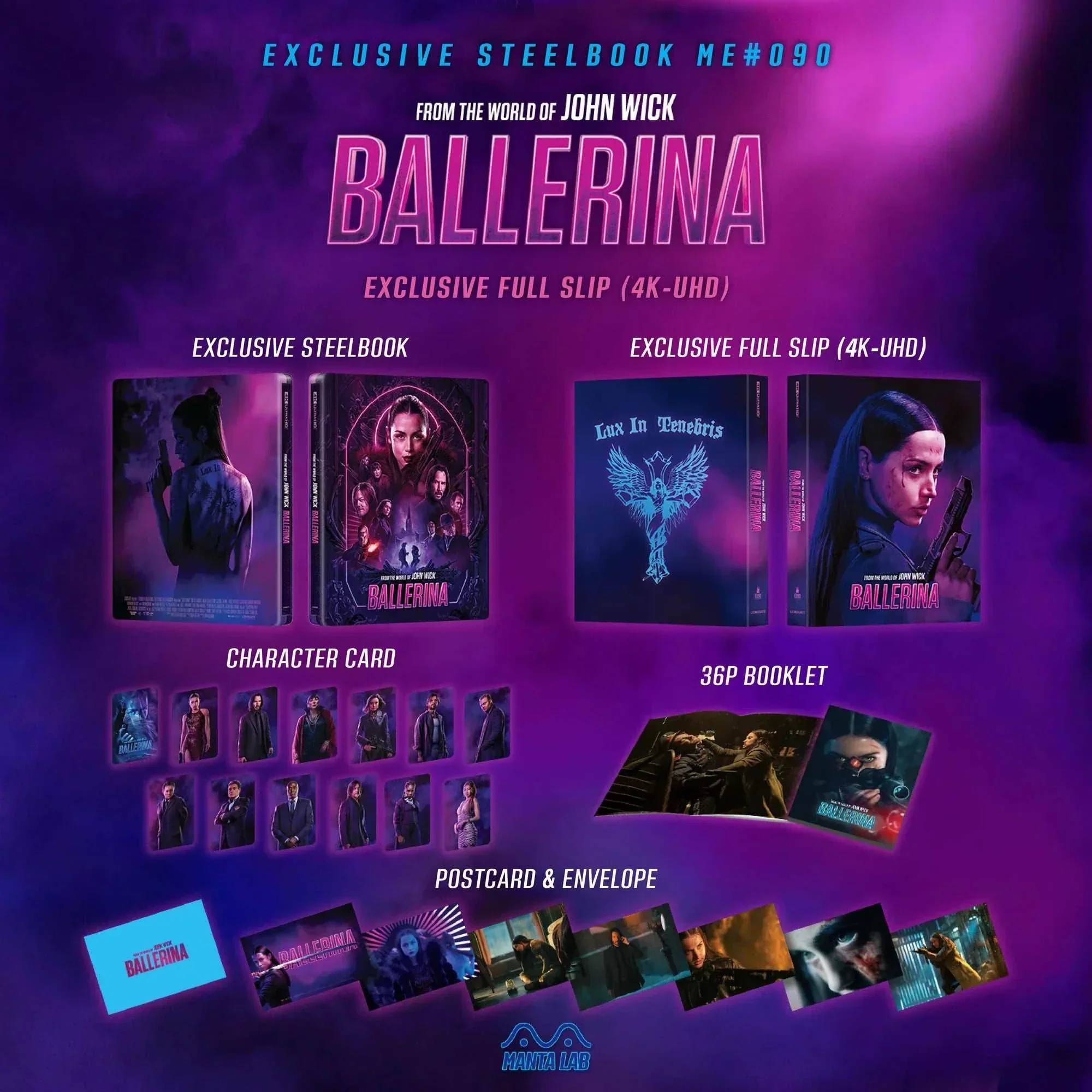 From the World of John Wick: Ballerina [ONE-CLICK] Steelbook 4K UHD + Blu-Ray (Manta Lab ME #90) - Image 8
