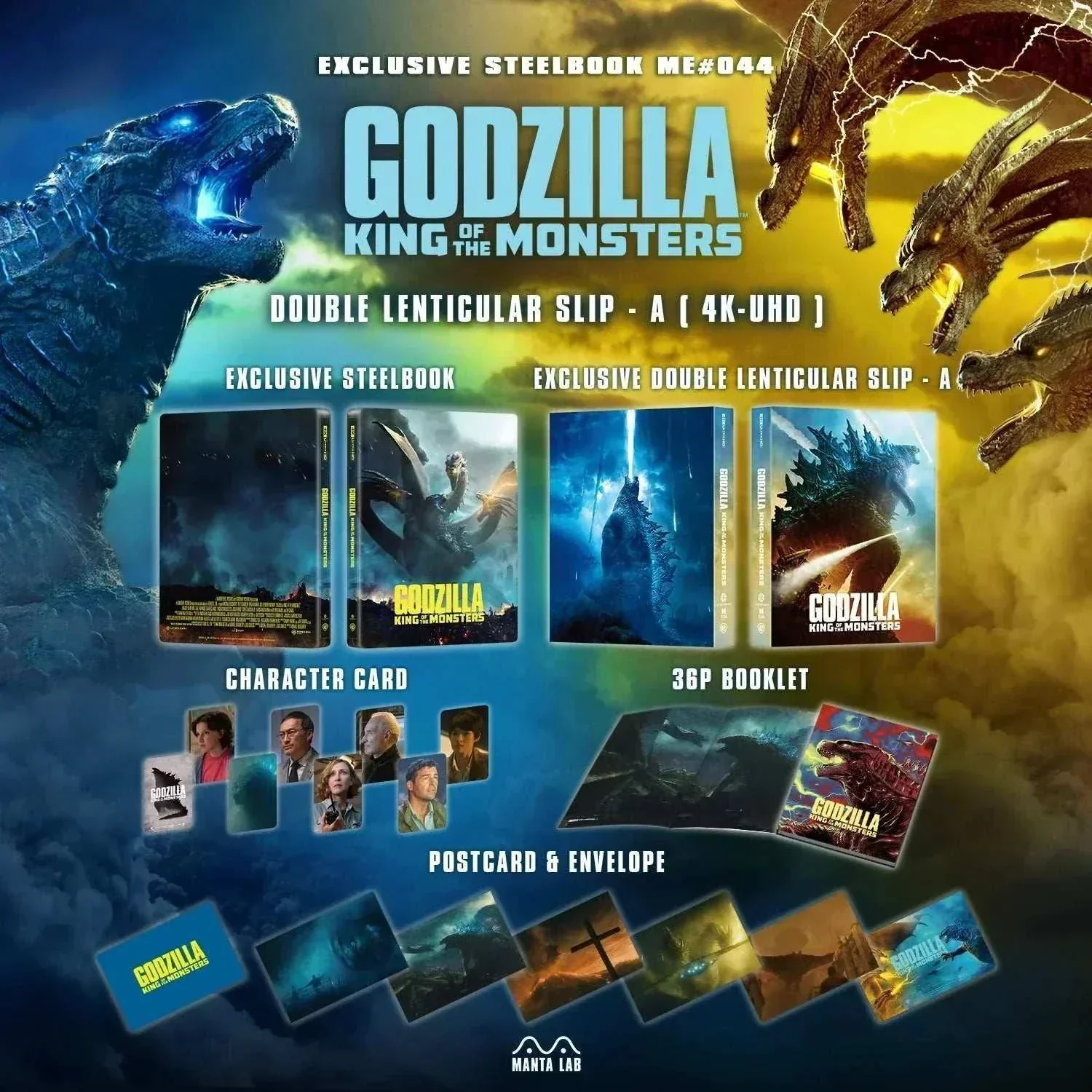Godzilla: King of the Monsters Steelbook 4K UHD + Blu-Ray (Double Lenticular A) [Manta Lab ME #44] - Image 3
