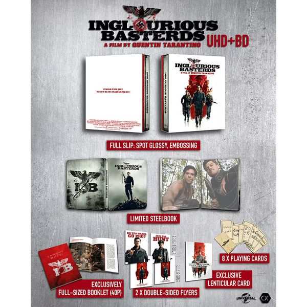 Inglourious Basterds 4K UHD + Blu-Ray Limited Edition Full Slip w/ Steelbook + Extras (CX Media TW)