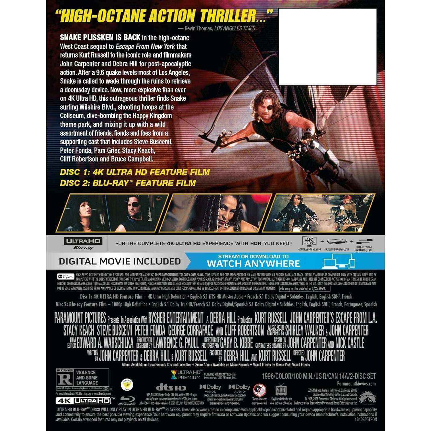 John Carpenter's Escape From L.A. (30th Anniversary Limited Edition Steelbook) 4K UHD + Blu-ray + Digital [Paramount US] - Image 4