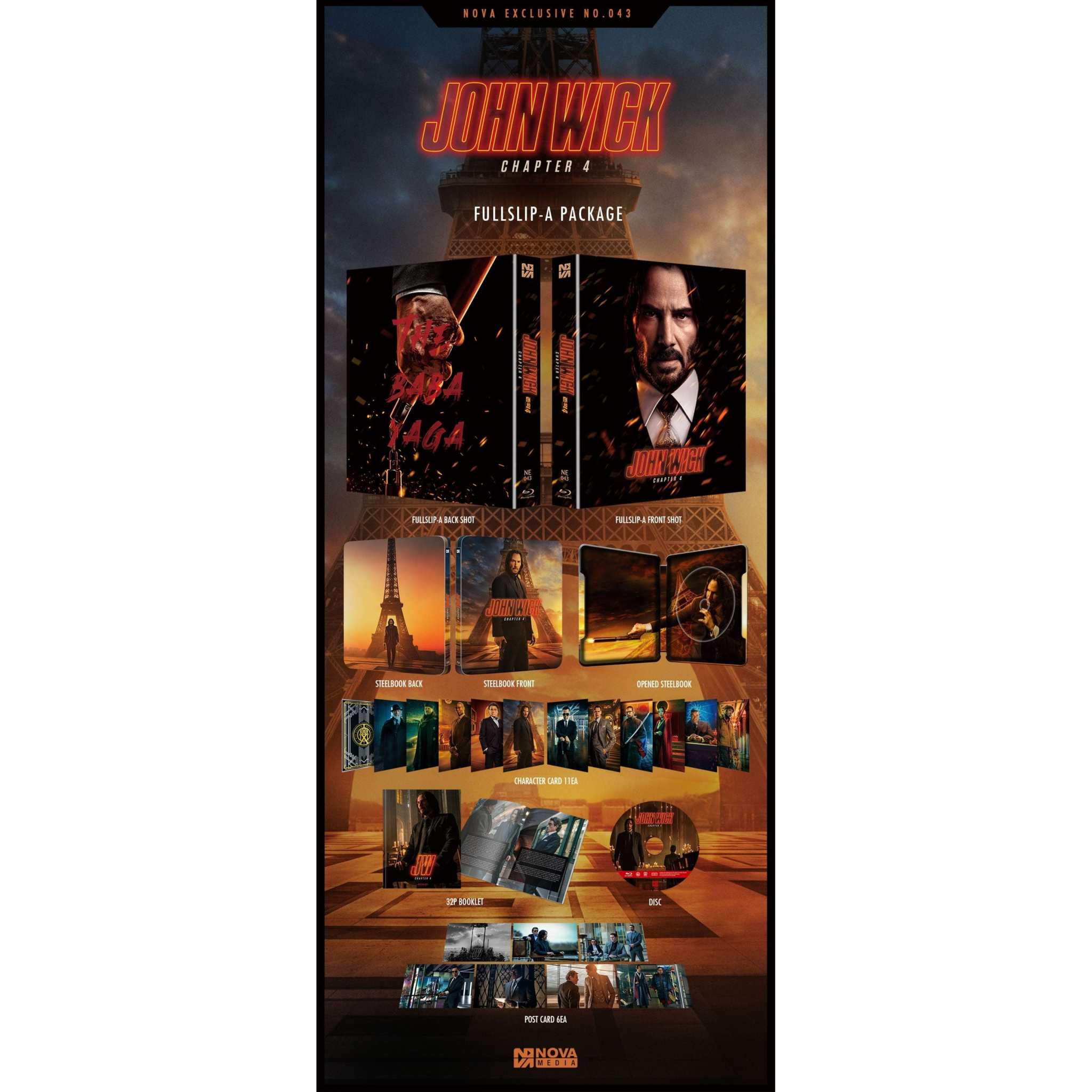 John Wick: Chapter 4 Blu-ray Steelbook [Full Slip-A] (Nova Media NE #43) - Image 2