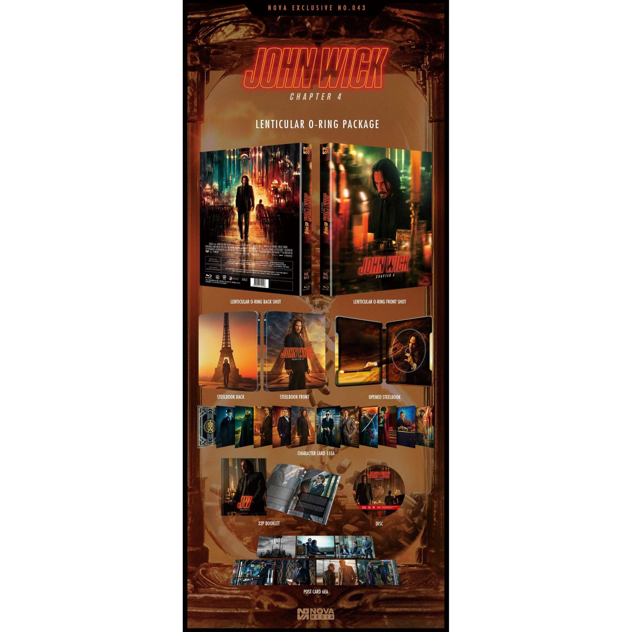 John Wick: Chapter 4 Blu-ray Steelbook [Lenticular O-ring] (Nova Media NE #43) - Image 2