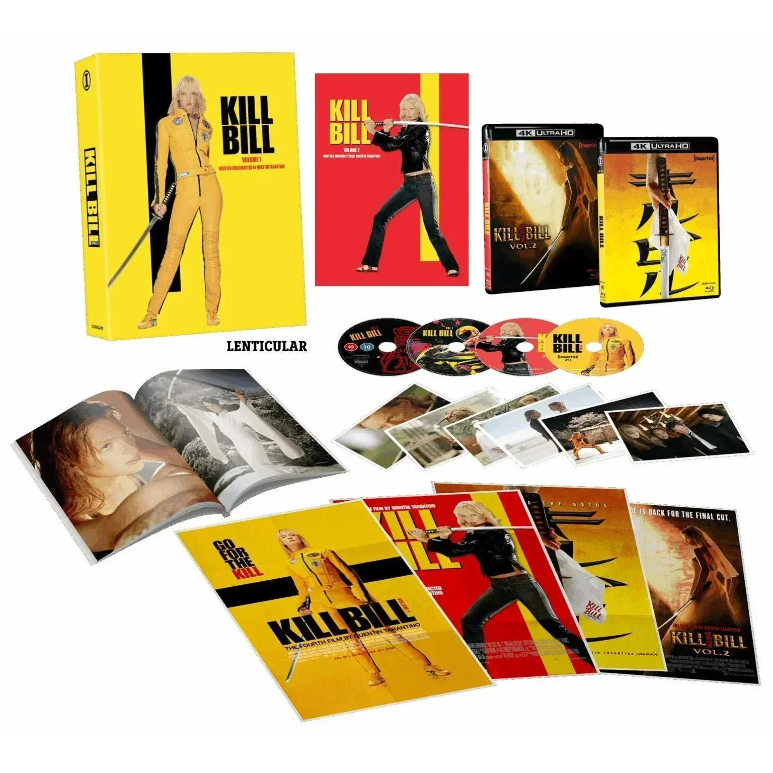 Kill Bill: Volume 1 & 2 (2003 – 2004) 4K UHD + Blu-ray Lenticular Hardbox Limited Edition (Imprint Films) [REGION FREE]