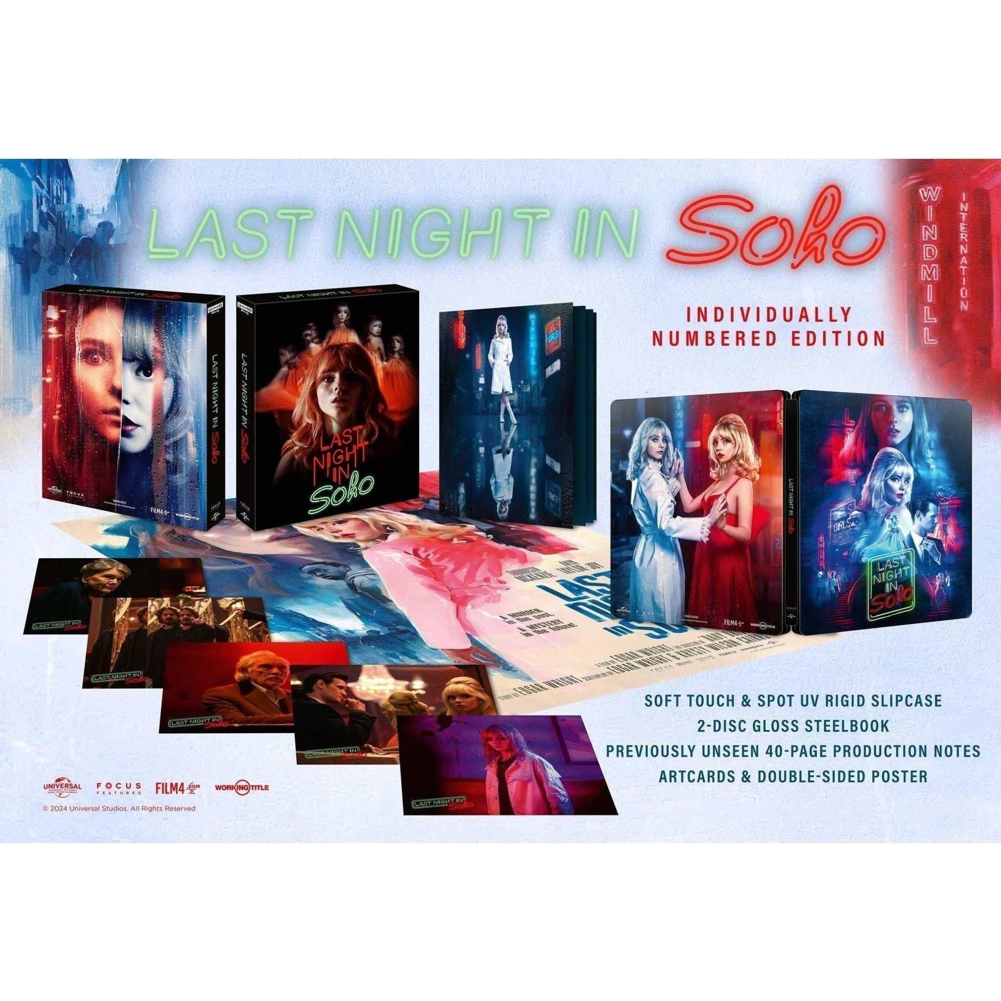 Last Night In Soho Limited Collectors Edition Steelbook 4K Ultra HD + Blu-Ray w/ Rigid Slipcase + Extras