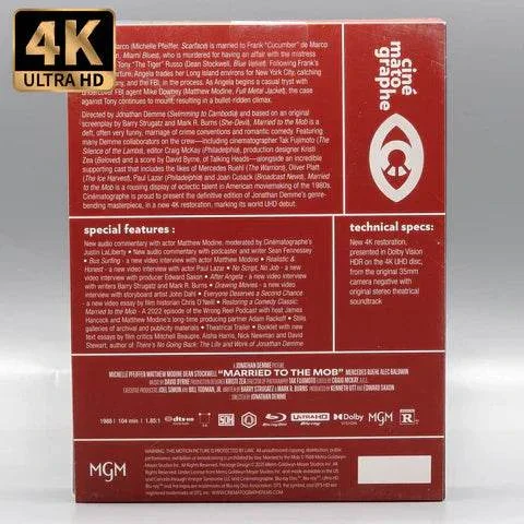Married to the Mob 4K UHD + Blu-Ray w/ Limited Edition Mediabook (Cinématographe) - Image 4