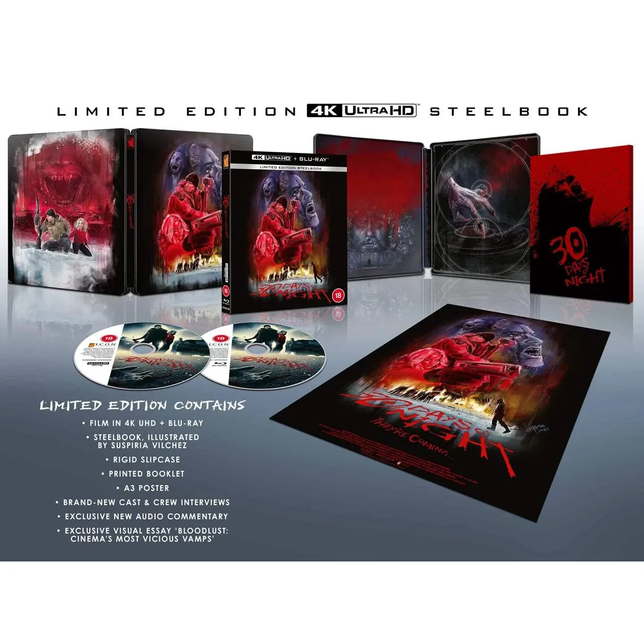 PRE-ORDER: 30 Days Of Night Limited Edition Steelbook 4K UHD + Blu-Ray (Icon UK) [REGION FREE/REGION B]