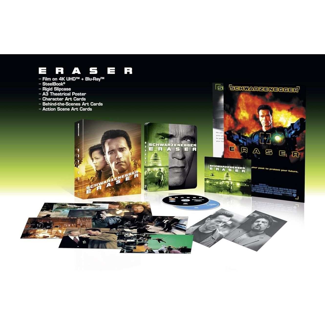 PRE-ORDER: Eraser Limited Collectors Edition Steelbook 4K UHD + Blu-Ray w/ Rigid Slipcase + Extras (Warner Bros. UK) [REGION FREE]