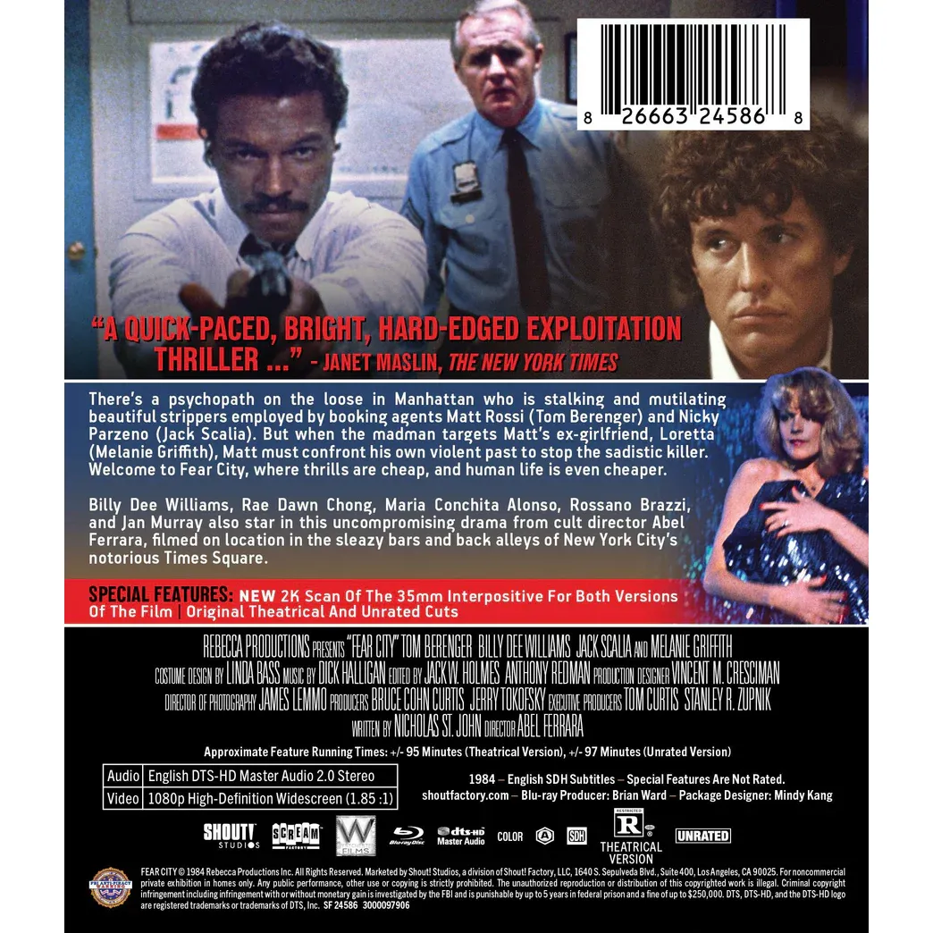 PRE-ORDER: Fear City Blu-Ray (Shout! Factory) - Image 2