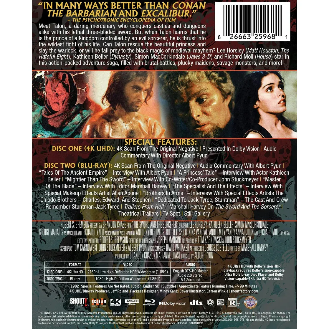 PRE-ORDER: The Sword and the Sorcerer 4K UHD + Blu-Ray (Limited Edition Steelbook) [Scream! Factory] - Image 2