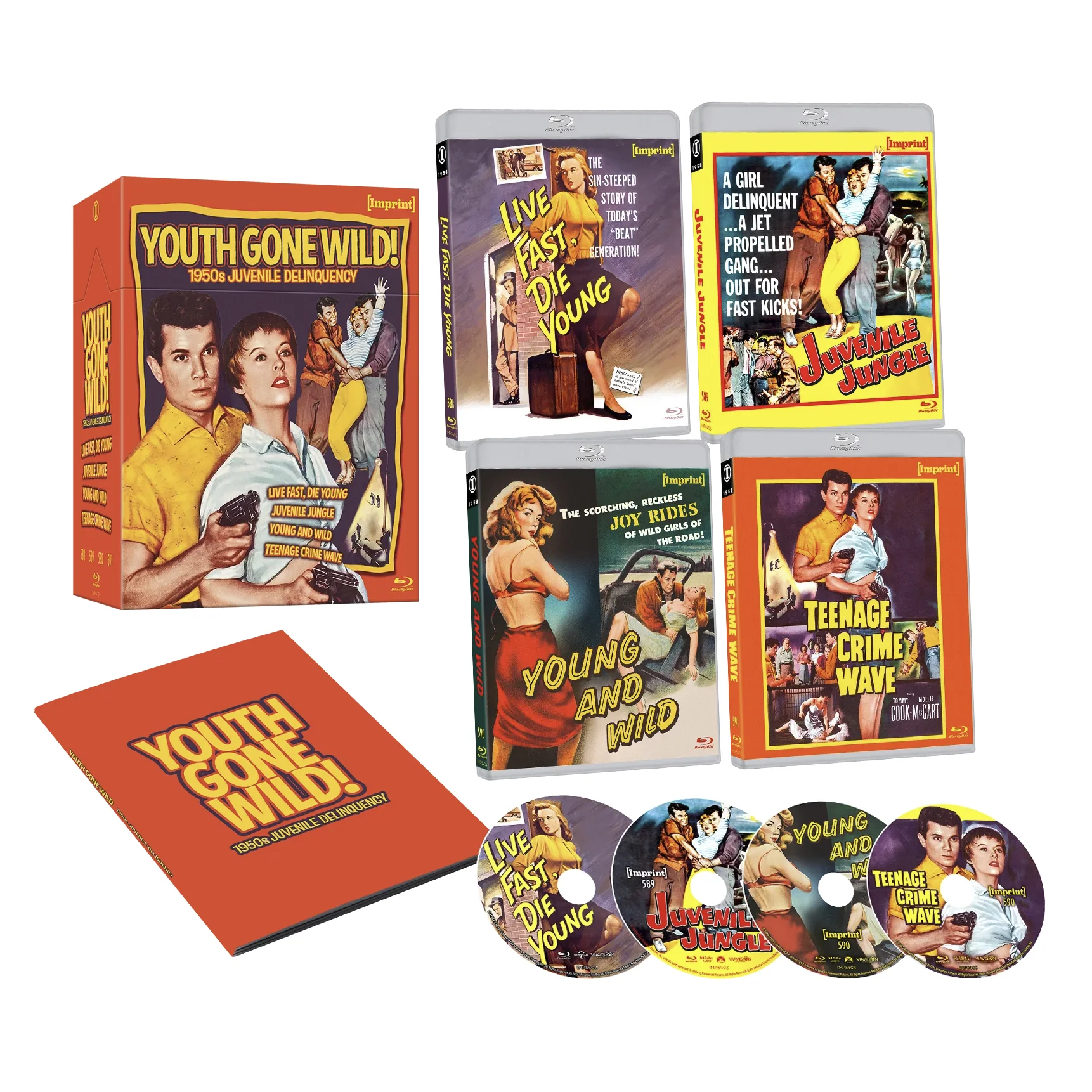 PRE-ORDER: Youth Gone Wild - 1950s Juvenile Delinquency (1955 - 1958) Limited Edition 4-Disc Blu-Ray Hardbox + Booklet (Imprint Films) [REGION FREE]