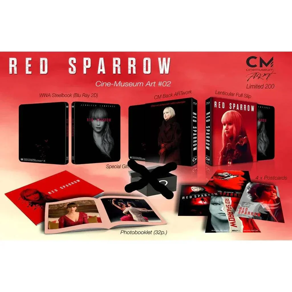 Red Sparrow - Lenticular Full Slip Steelbook Blu-Ray- CineMuseum Art (CMA #02) (REGION FREE) - Image 2