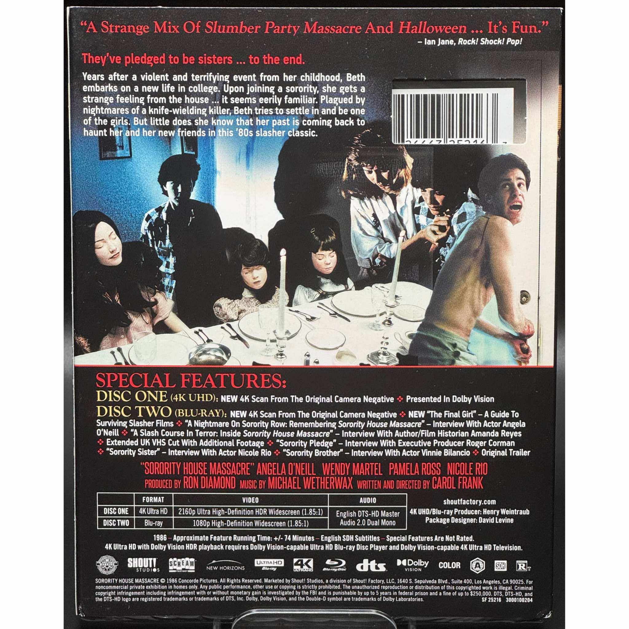 Sorority House Massacre 4K UHD + Blu-Ray Collector's Edition (with Slipcover) - Image 3