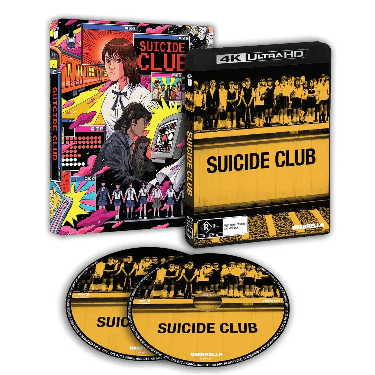 Suicide Club (2001) 4K UHD + Blu-Ray w/ Limited Edition Slipcover (Umbrella Entertainment) [REGION FREE]
