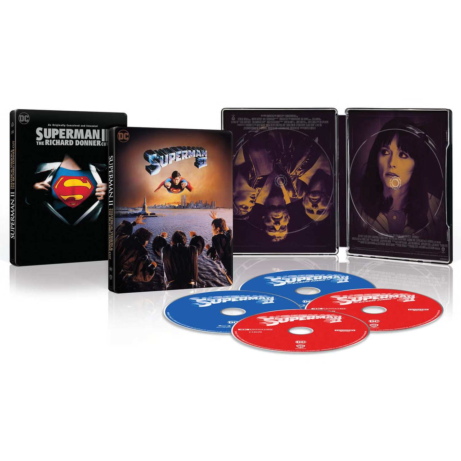 Superman II (Theatrical & Donner Cut) Limited Edition (UK) Steelbook 4K UHD + Blu-Ray (REGION FREE)