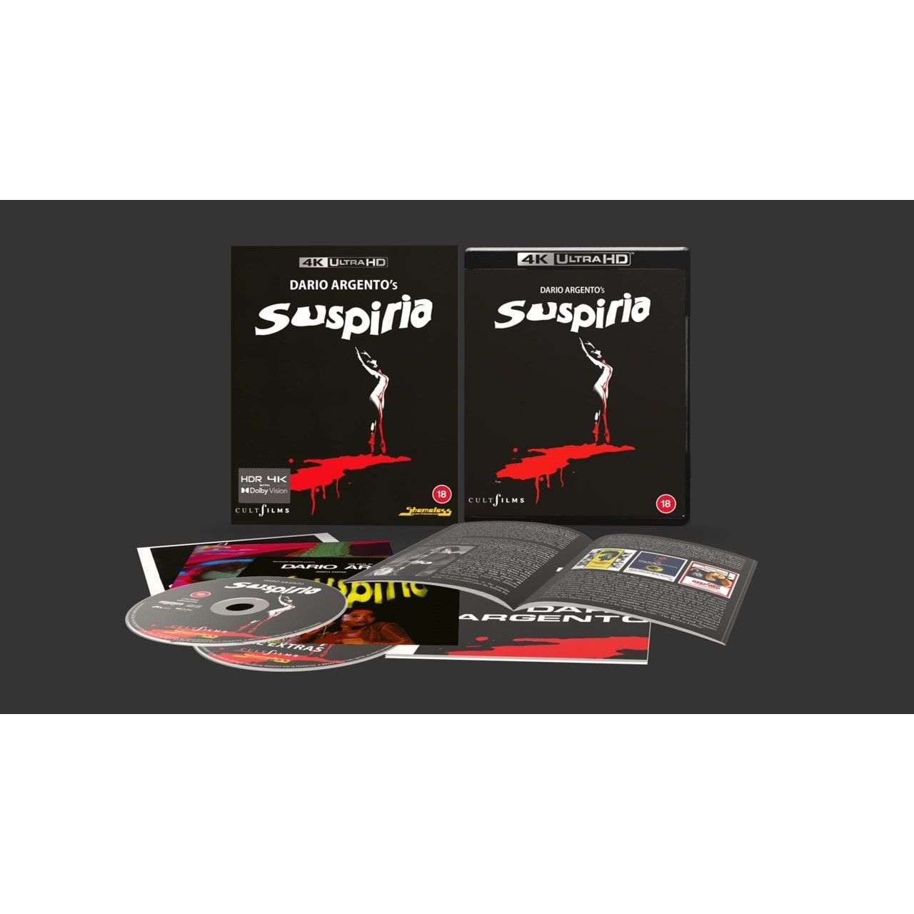 Suspiria Limited Edition 4K UHD + Blu-Ray w/ Slipcover + Extras (Shameless Films UK) [REGION FREE]