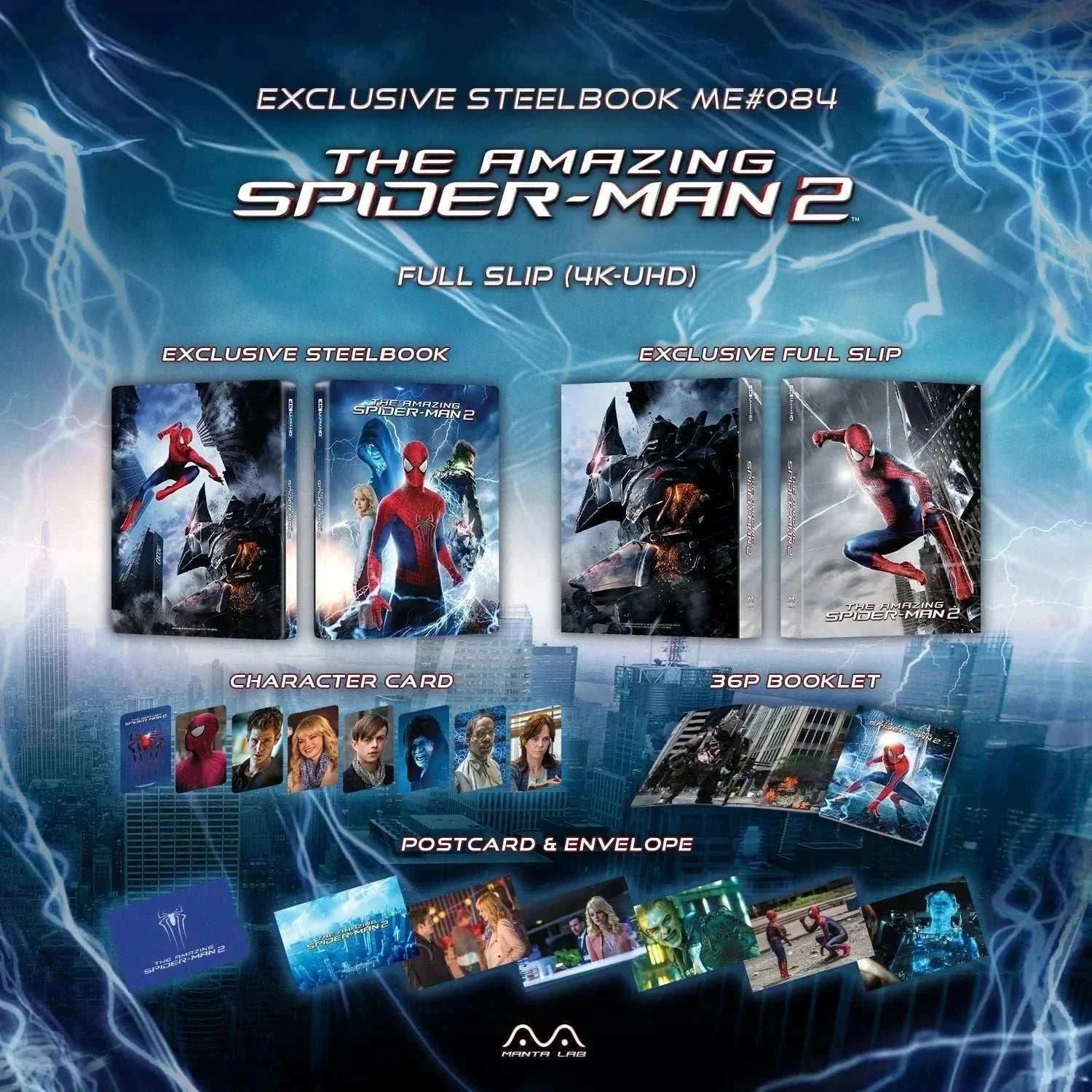 The Amazing Spider-Man 2 Steelbook 4K UHD + Blu-Ray - Full Slip (Manta Lab ME #84) - Image 3