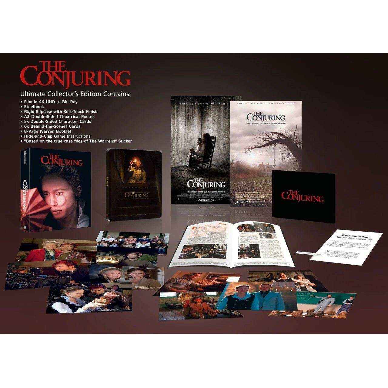 The Conjuring (UK Limited Collectors Edition) Steelbook 4K Ultra HD + Blu-Ray w/ Rigid Slipcase + Extras (REGION FREE)