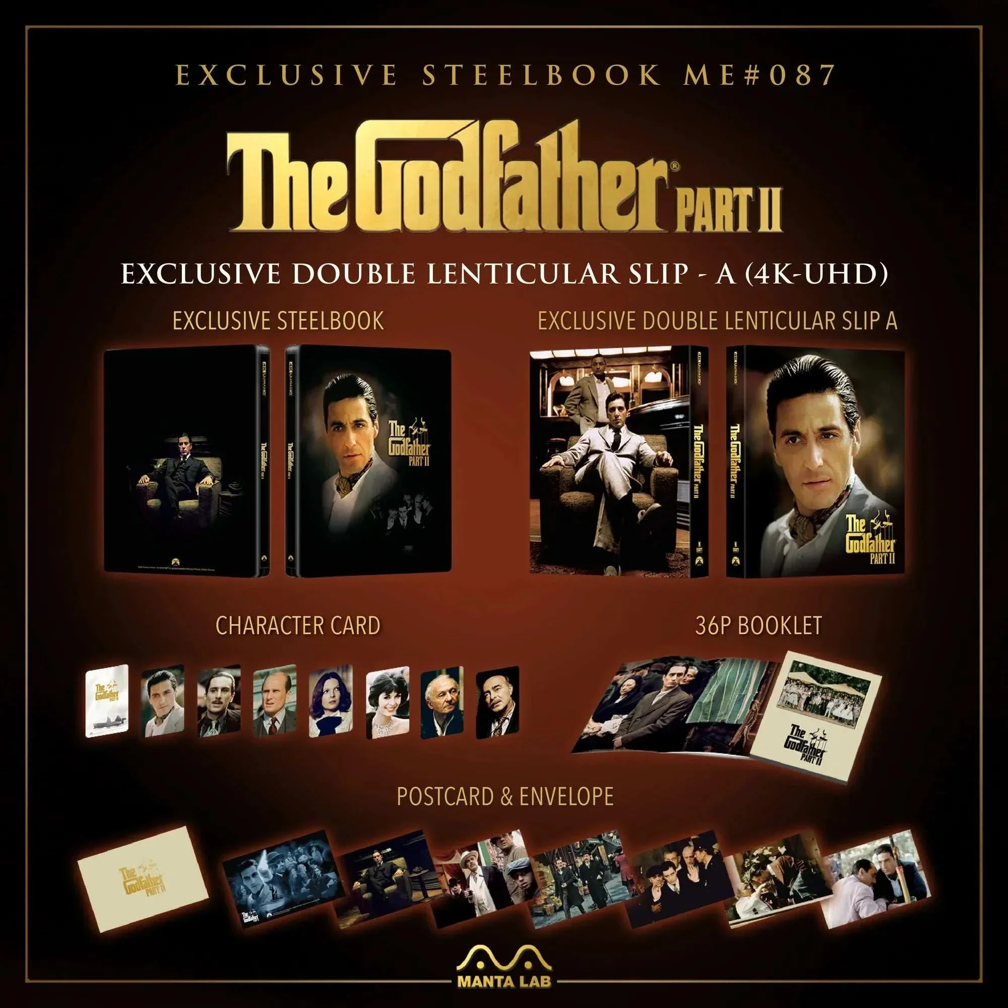 The Godfather Part II [DOUBLE LENTICULAR - A] Steelbook 4K UHD + Blu-Ray (Manta Lab ME #87) - Image 3