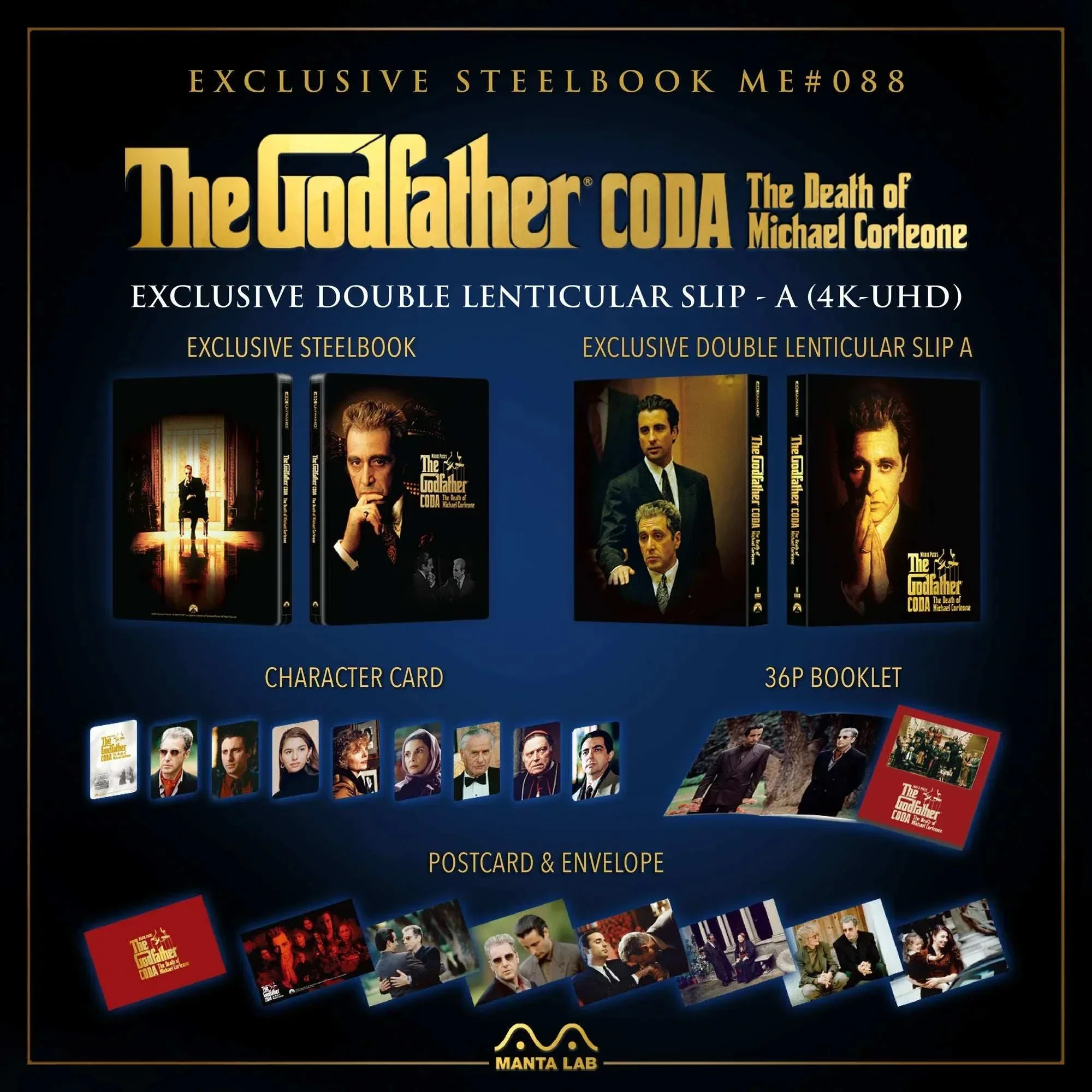 The Godfather Part III [DOUBLE LENTICULAR - A] Steelbook 4K UHD + Blu-Ray (Manta Lab ME #88) - Image 3