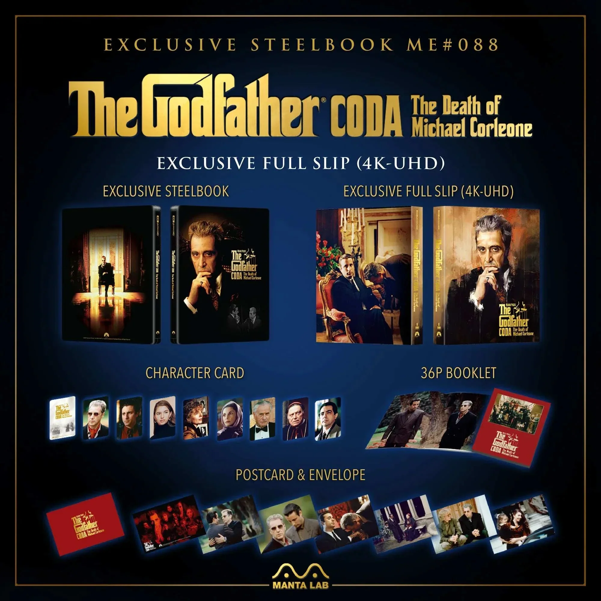 The Godfather Part III [FULL SLIP] Steelbook 4K UHD + Blu-Ray (Manta Lab ME #88) - Image 3
