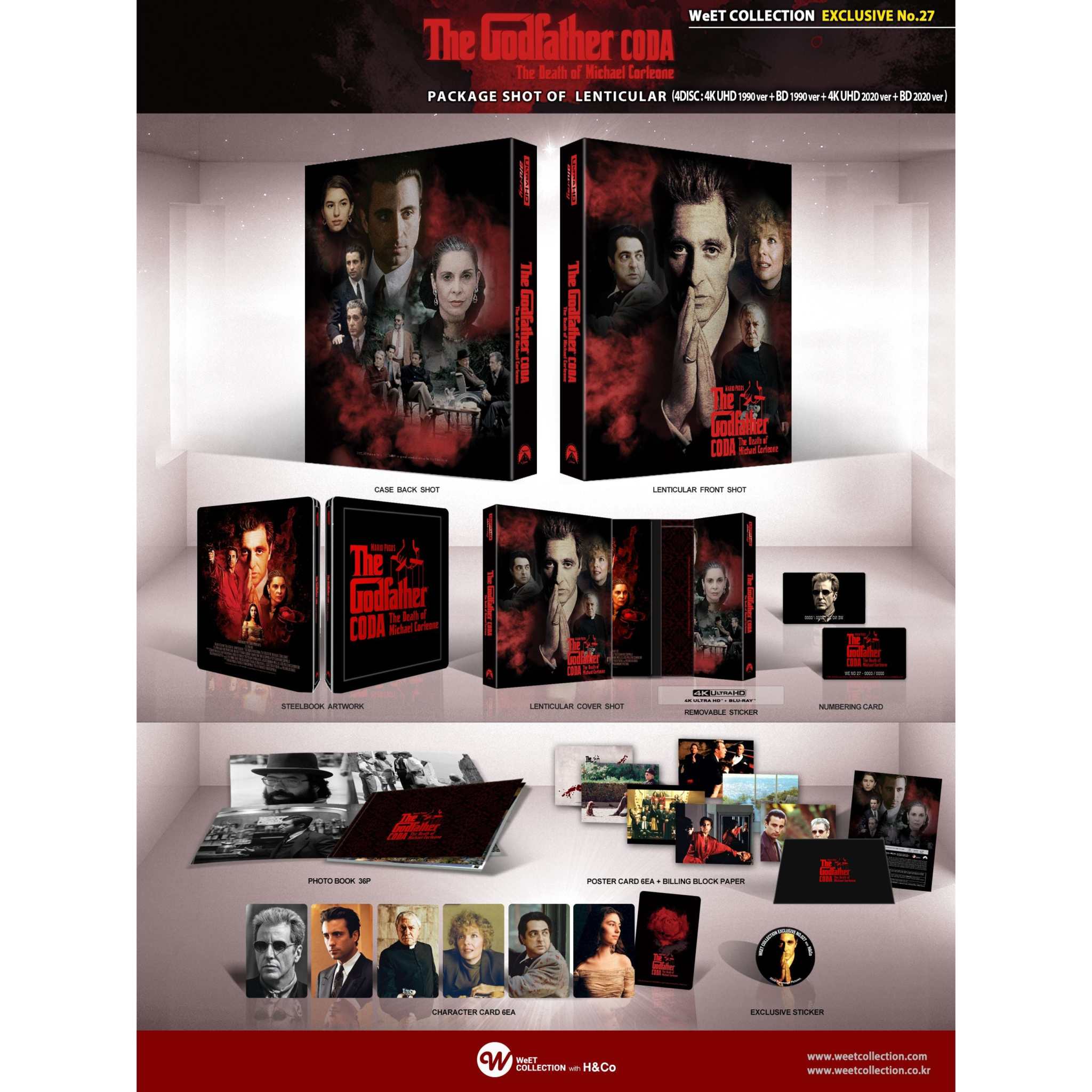 The Godfather Part III & Mario Puzo's The Godfather, Coda: The Death of Michael Corleone [B LENTICULAR SLIP] 4K UHD + Blu-Ray Steelbook (WeET Collection Exclusive No. 27)