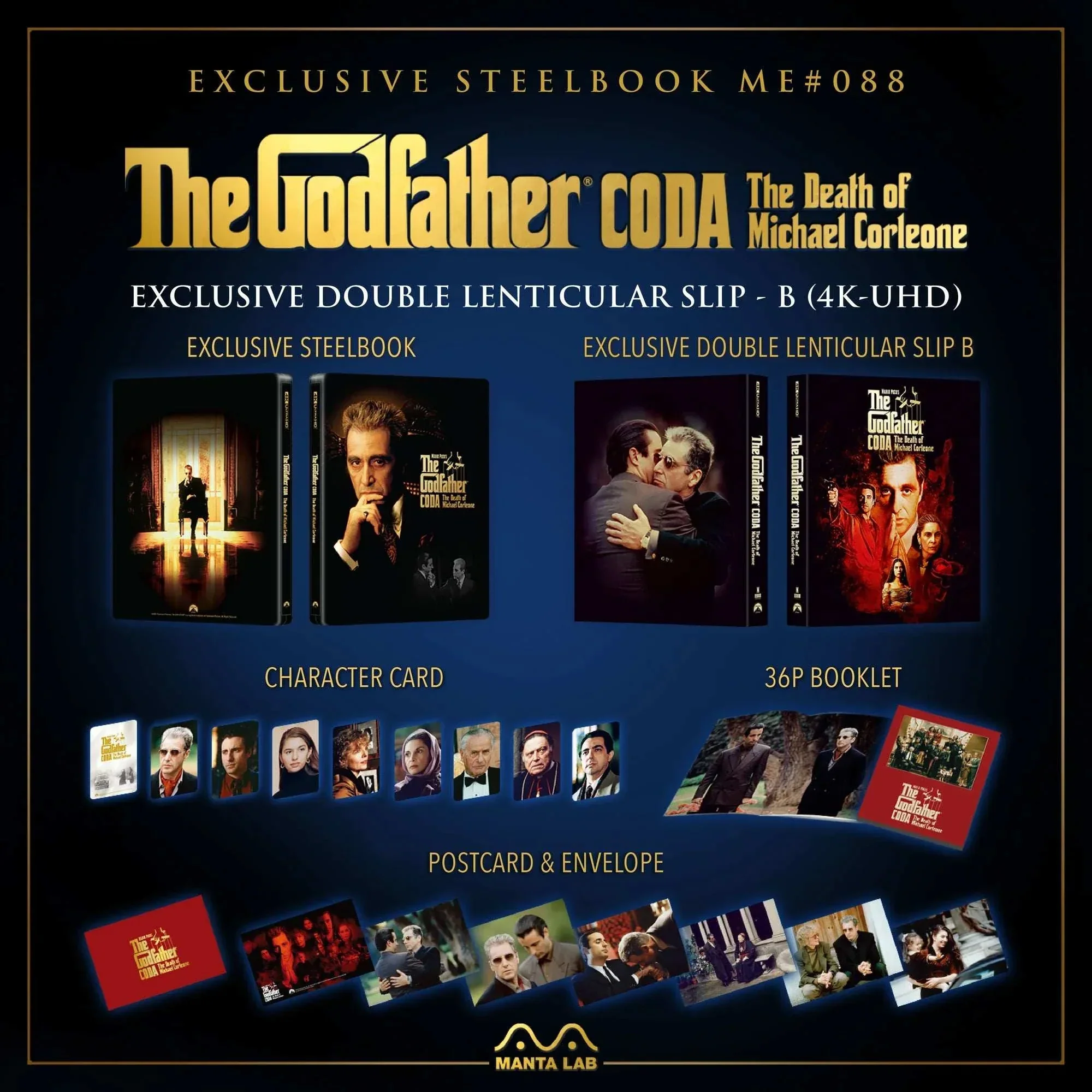 The Godfather Part III [ONE-CLICK] Steelbook 4K UHD + Blu-Ray (Manta Lab ME #88) - Image 12