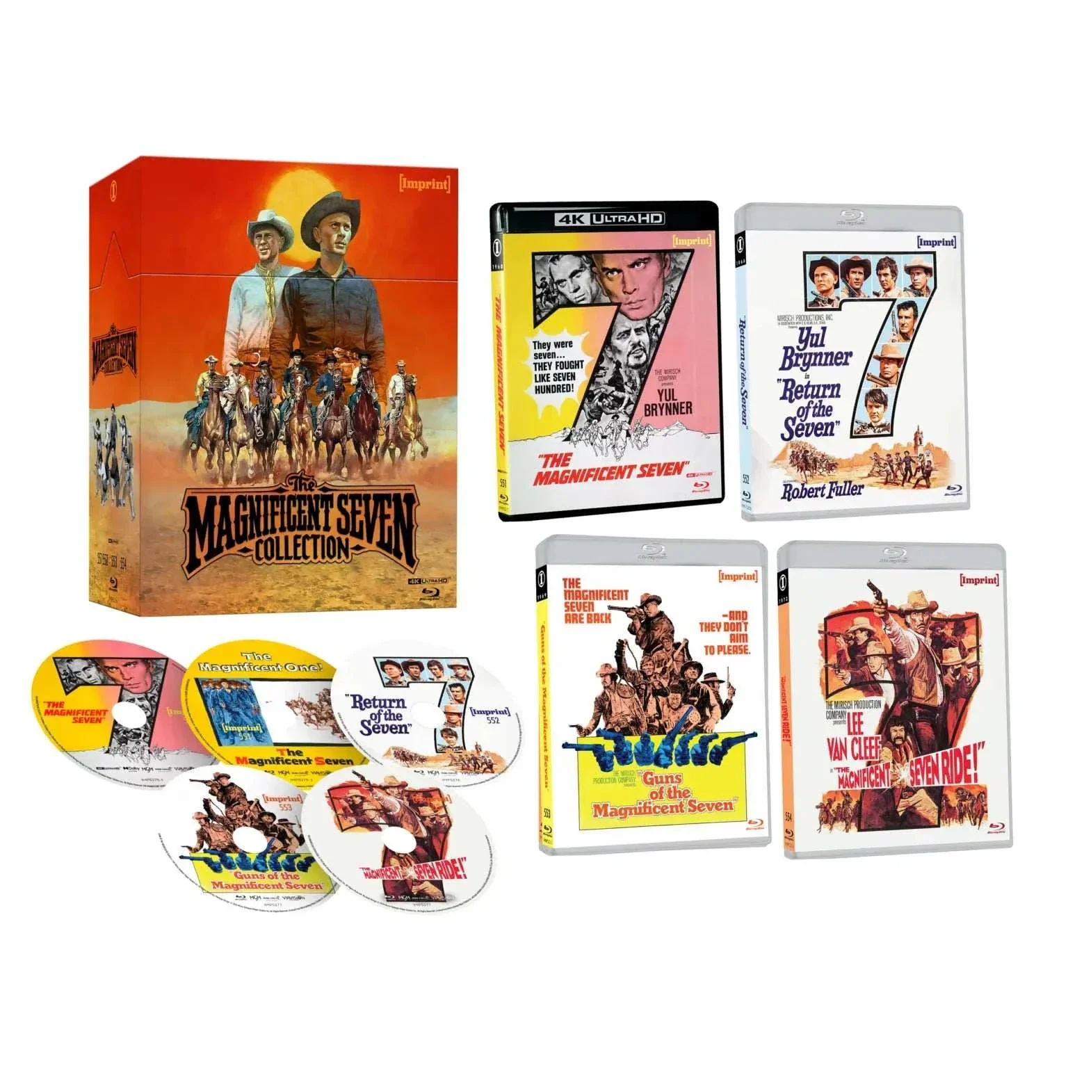 The Magnificent Seven Collection (1960 – 1972) 5-Disc Blu-Ray Hardbox (Imprint Films) [REGION FREE]