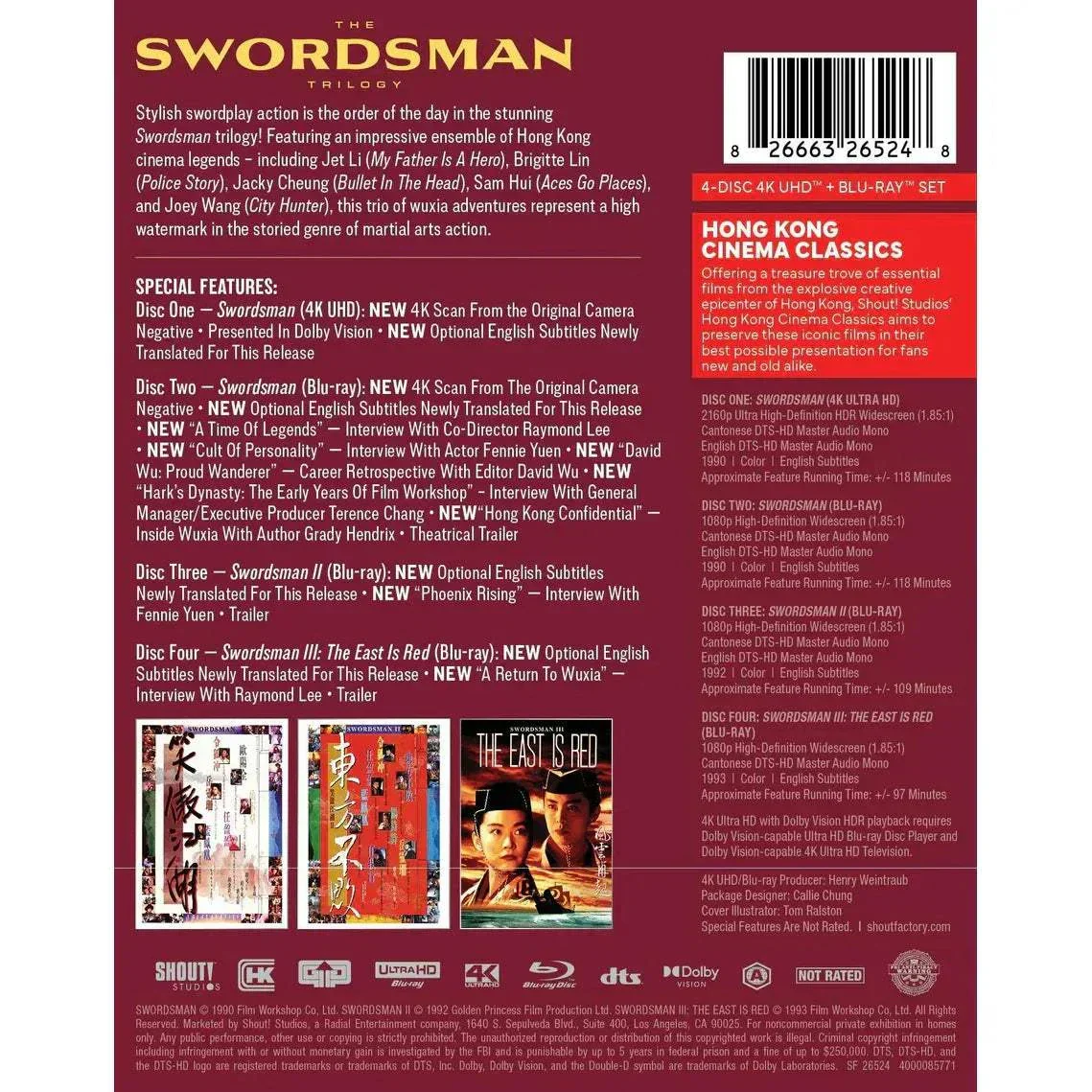 The Swordsman Trilogy 4K UHD + Blu-Ray w/ Slipcase (Hong Kong Cinema Classics) - Image 3