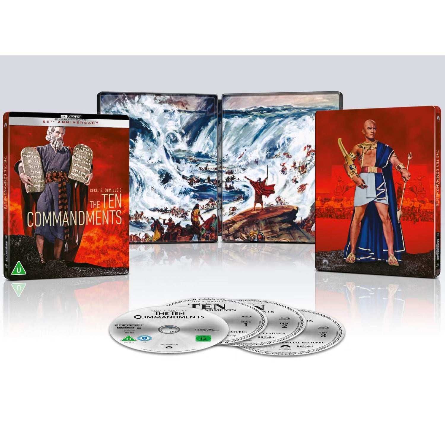 The Ten Commandments (Both 1923 + 1956 Versions) Limited Edition (UK) Steelbook 4K Ultra HD + Blu-Ray (REGION FREE) - Image 2