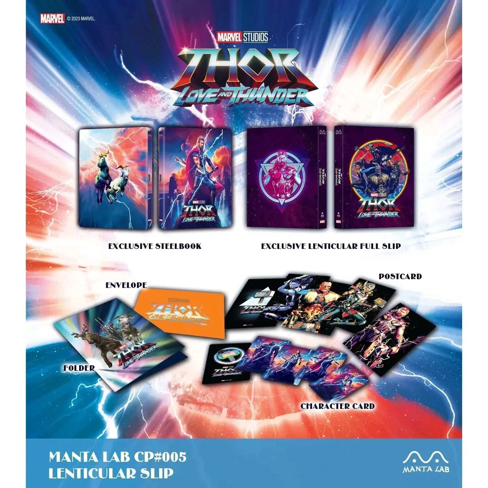 Thor: Love and Thunder (DISCLESS) Steelbook - Single Lenticular Full Slip (MCP #005) - Image 3