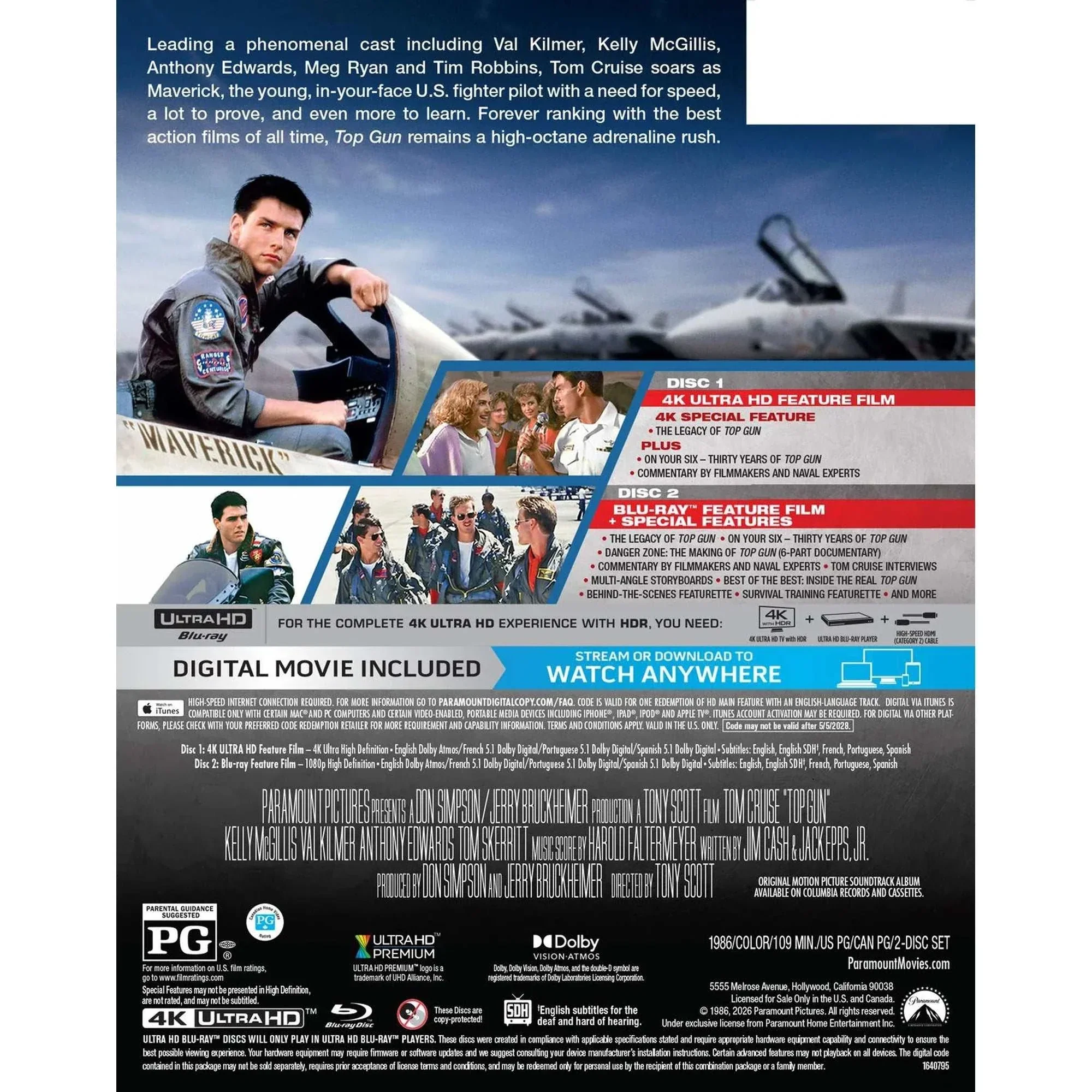 Top Gun [40th Anniversary Limited Edition Steelbook] 4K UHD + Blu-Ray + Digital (Paramount US) - Image 4