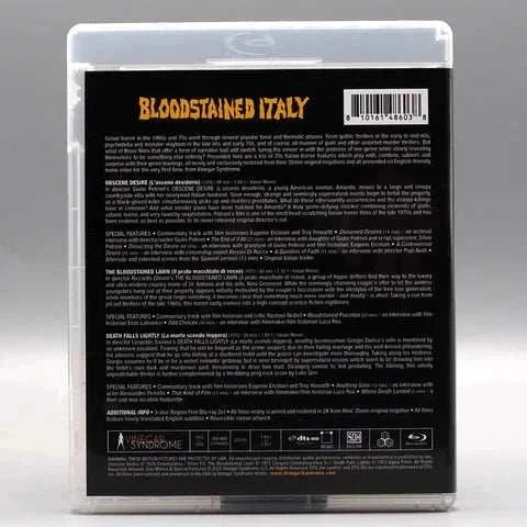 Vinegar Syndrome - Bloodstained Italy: Obscene Desire / The Bloodstained Lawn / Death Falls Lightly 3-Disc Blu-Ray w/ Slipcover - Image 4