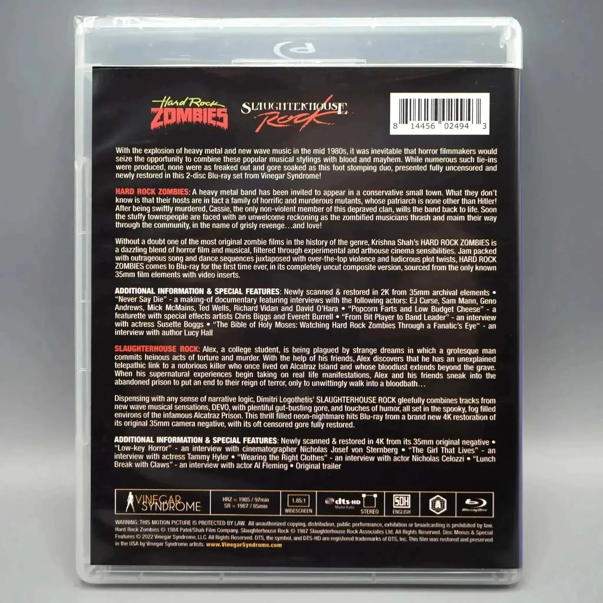 Vinegar Syndrome - Hard Rock Zombies / Slaughterhouse Rock Blu-Ray w/ Slipcover - Image 4
