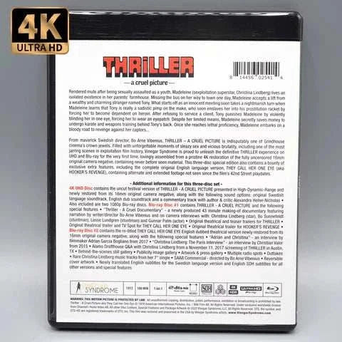 Vinegar Syndrome - Thriller - A Cruel Picture 4K UHD + Blu-Ray w/ Limited Edition Variant Slipcover - Image 4